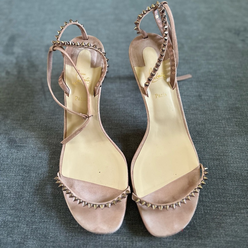 Christian Louboutin So Me Studded Sandal in Bronze Glitter size US 11 41 EU